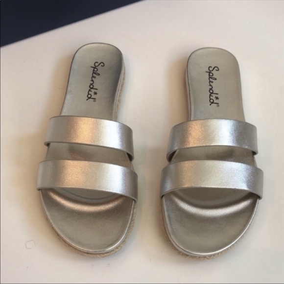 Splendid Brittani Slide Sandal In Metallic Silver - Picture 3 of 4
